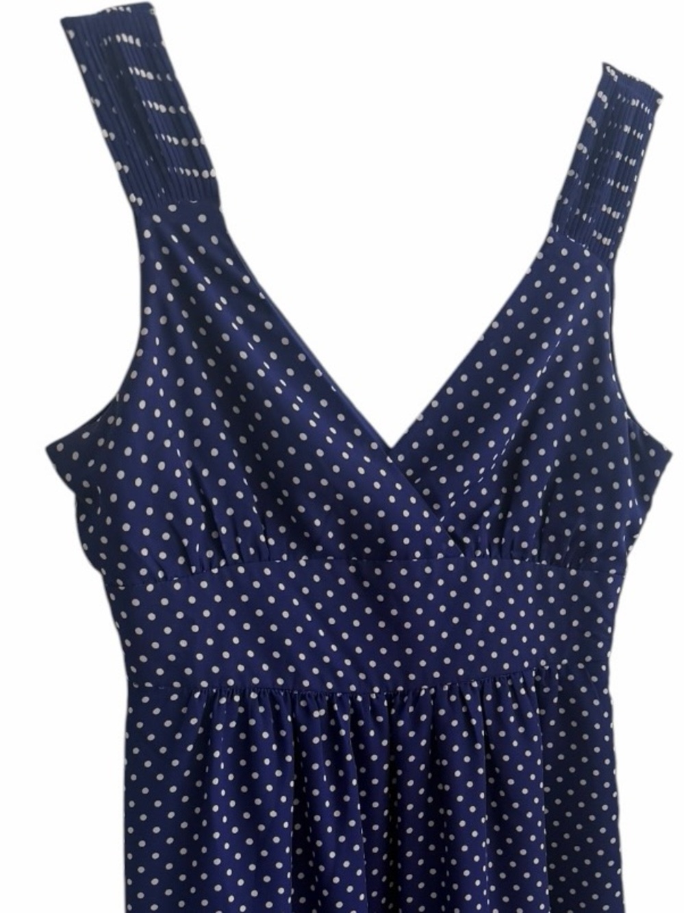 GAP Navy White Polka Dot Fit and Flare Sleeveless Mini Dress size 6‎ - Picture 2 of 6